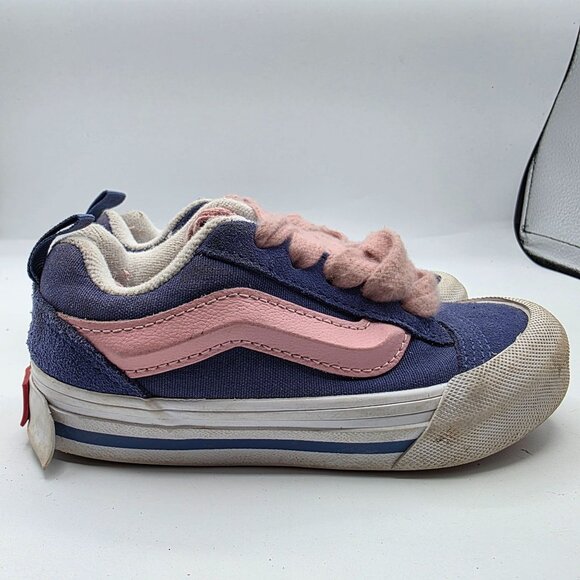 Vans Knu Skool Girls Size 10.5 Blue Pink Sneaker Shoes Casual Walking School - Picture 11 of 13